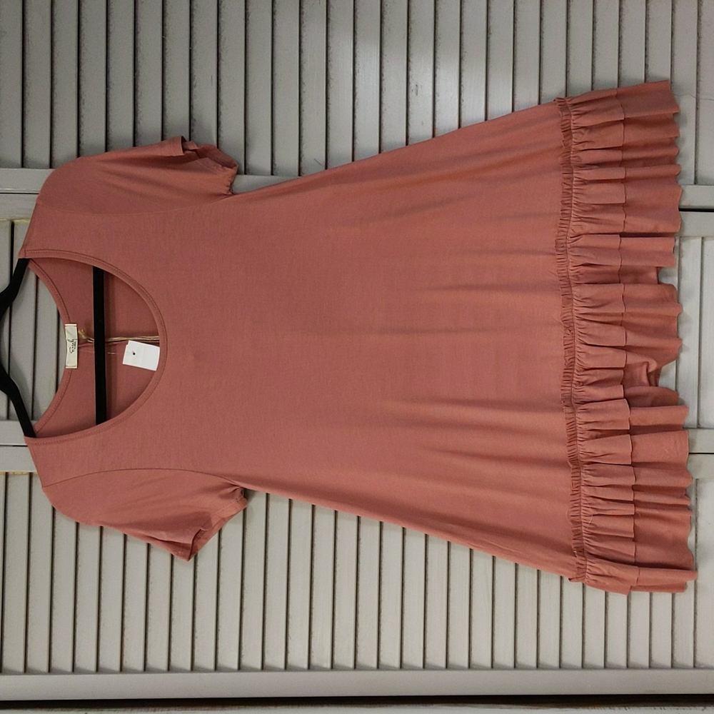 Short Sleeve Ruffle Tunic